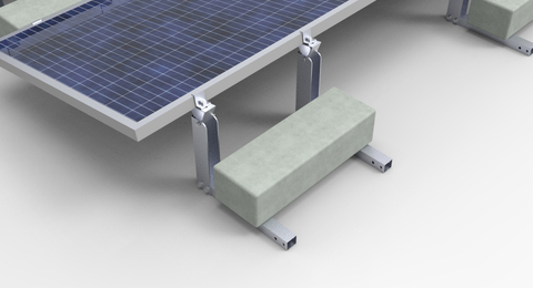 Solar Ballast Racking Aluminum Adjustable Angle East to West Solar Mounting Bracket for Flat Roof