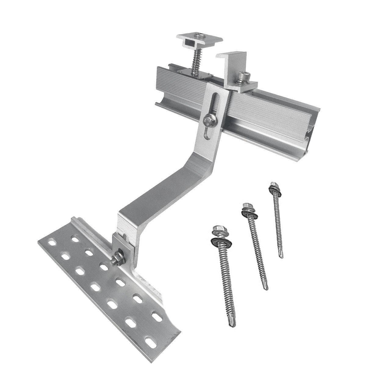 Solar Mounting Photovoltaic Structure Tile Roof Hook Kit with MID End Clamp