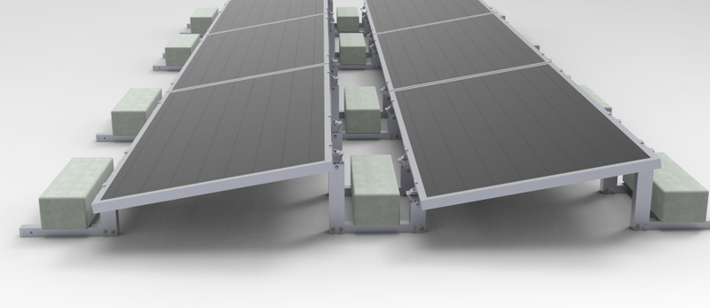 Solar Ballast Racking Aluminum Adjustable Angle East to West Solar Mounting Bracket for Flat Roof